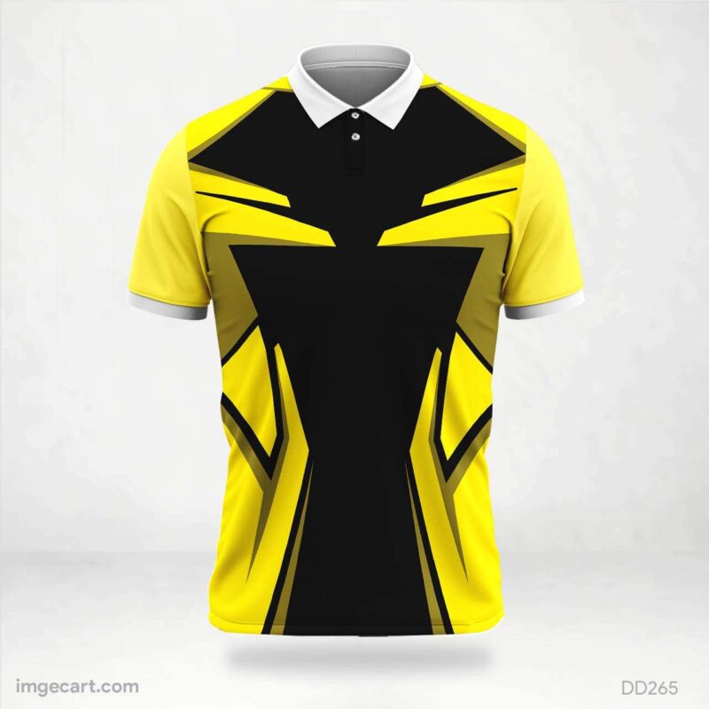 Yellow and Black Abstract Jersey Design