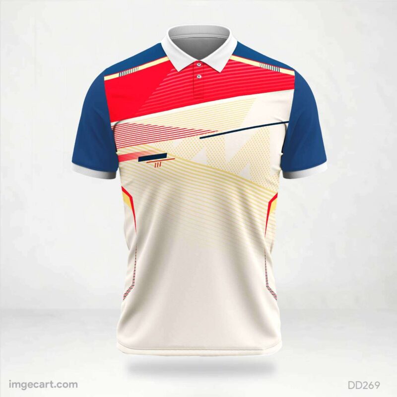 Red and Blue Abstract Jersey Design