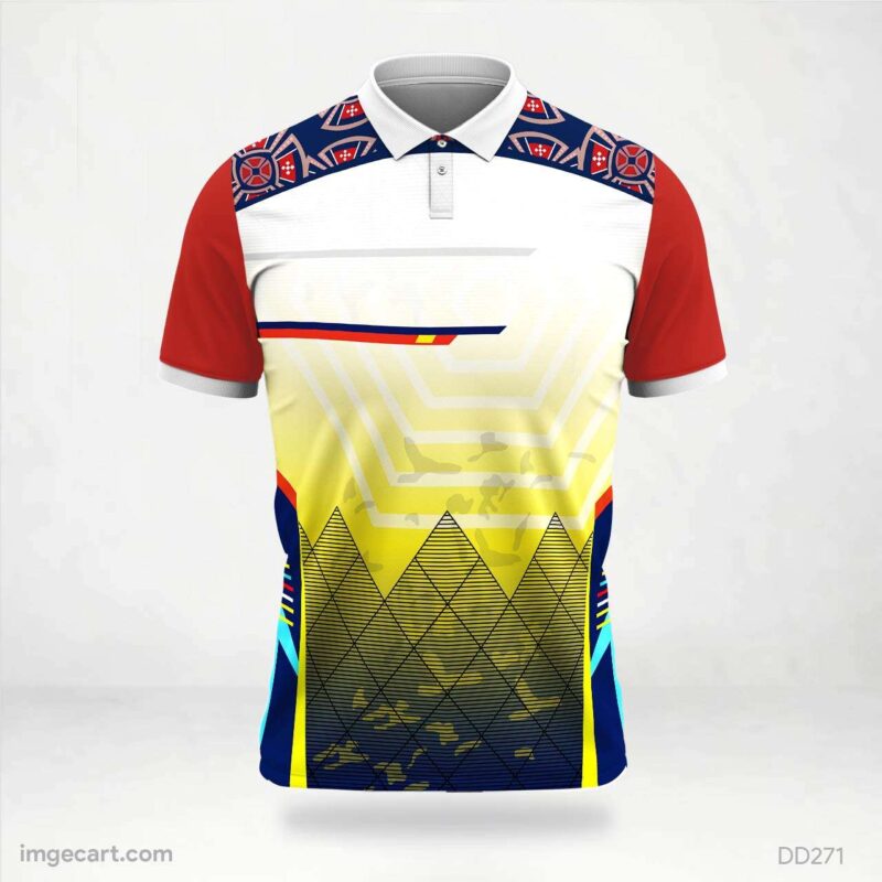 Multi-Color Geometric Jersey Design