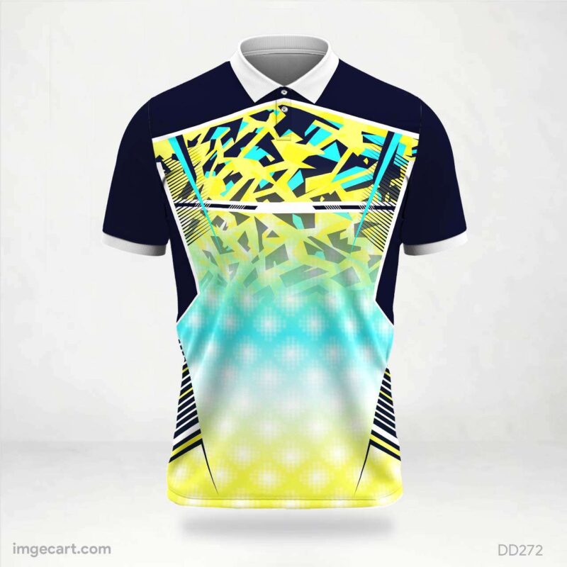 Blue and Yellow Abstract Jersey Design