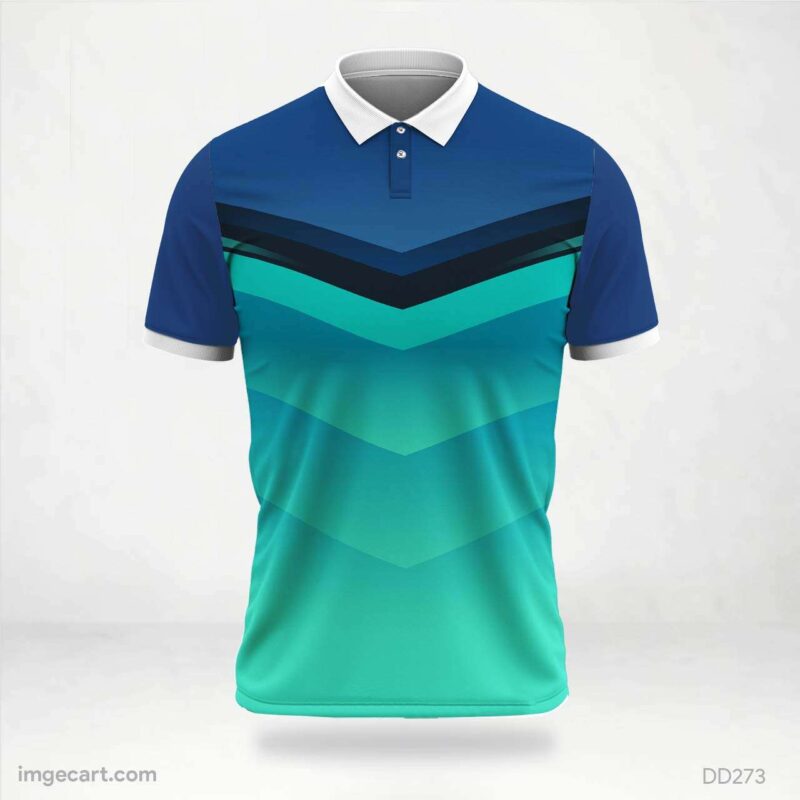 Blue and Teal Chevron Jersey Design