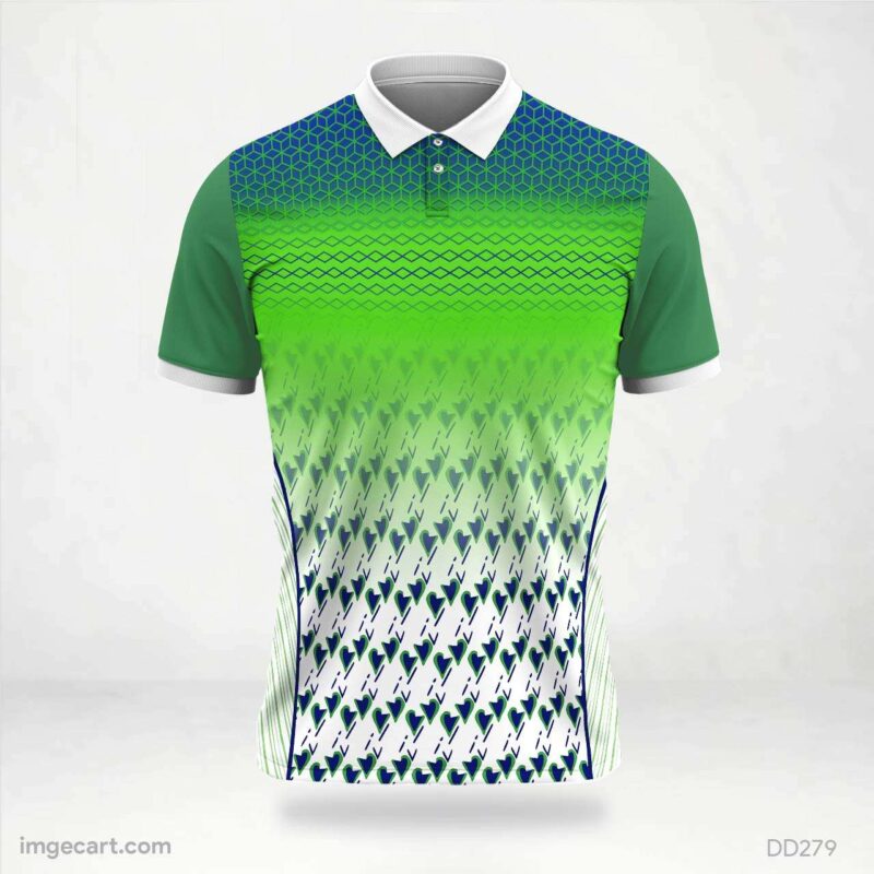 Green Gradient Geometric Jersey Design