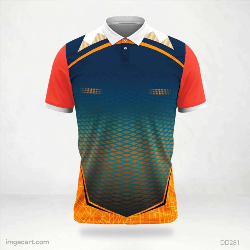 Blue and Orange Abstract Jersey Design