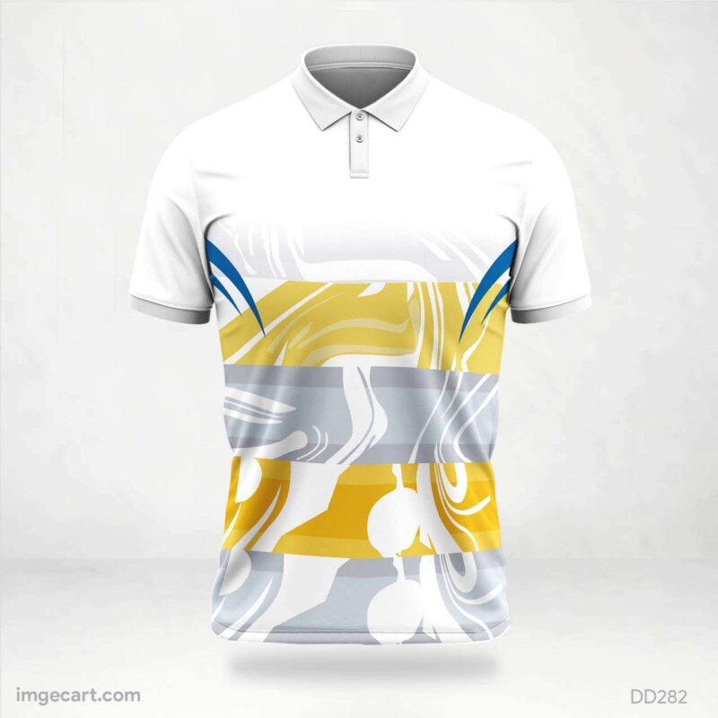 White and Gold Abstract Jersey Design