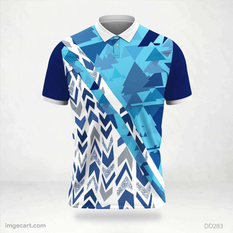 Blue and White Abstract Jersey Design
