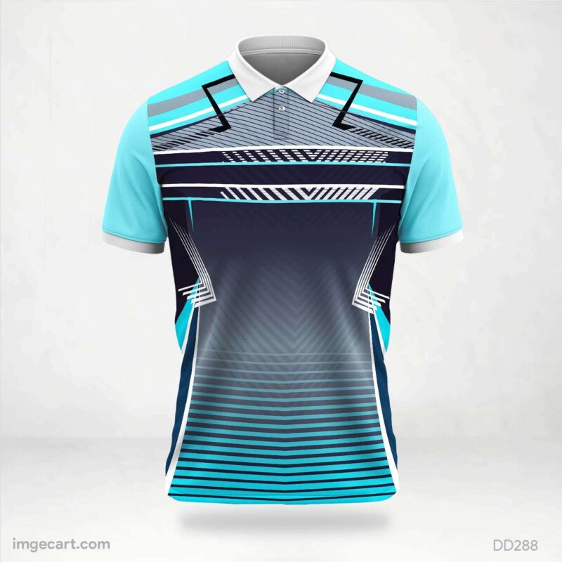 Blue Gradient Abstract Jersey Design