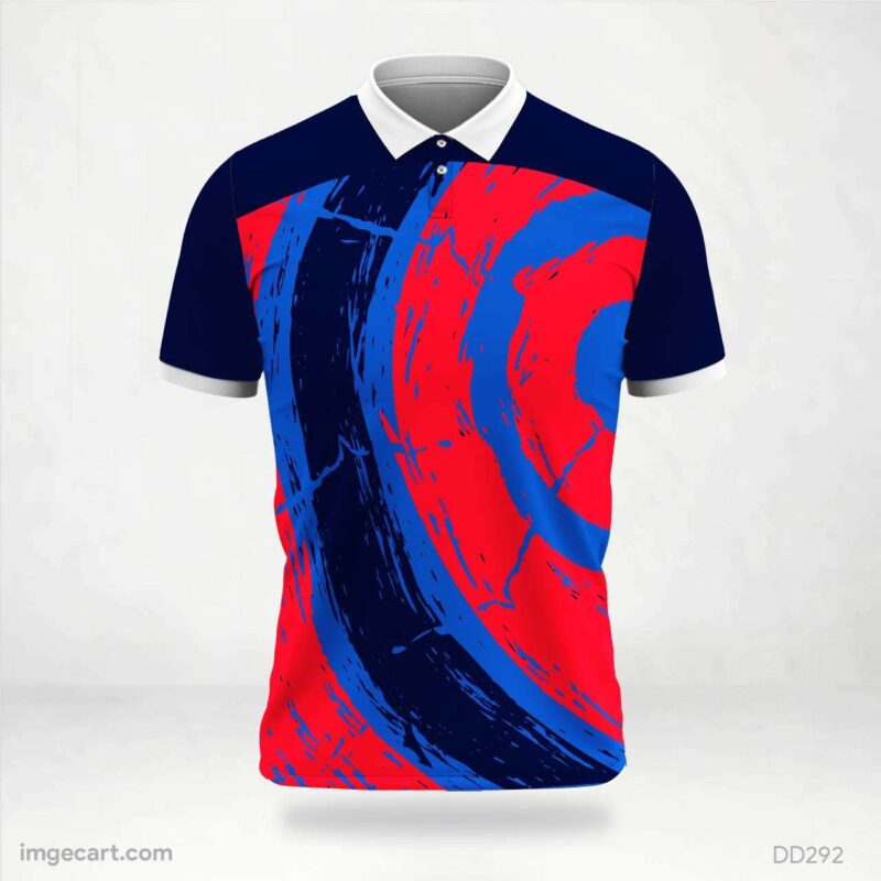 Red and Blue Brushstroke Jersey Design