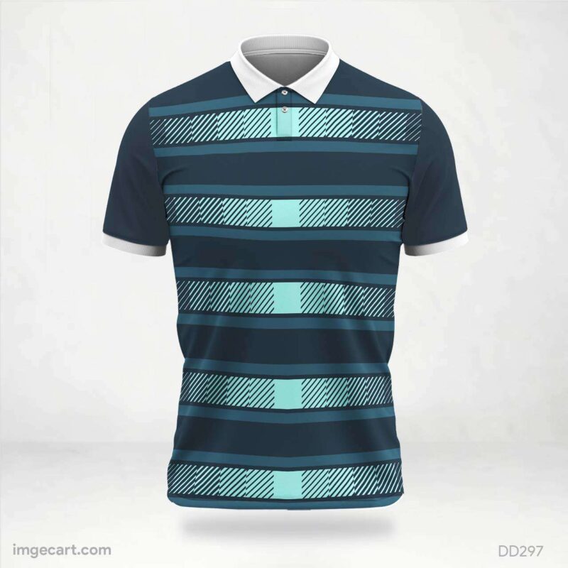 Blue and Green Horizontal Stripe Soccer Jersey Design