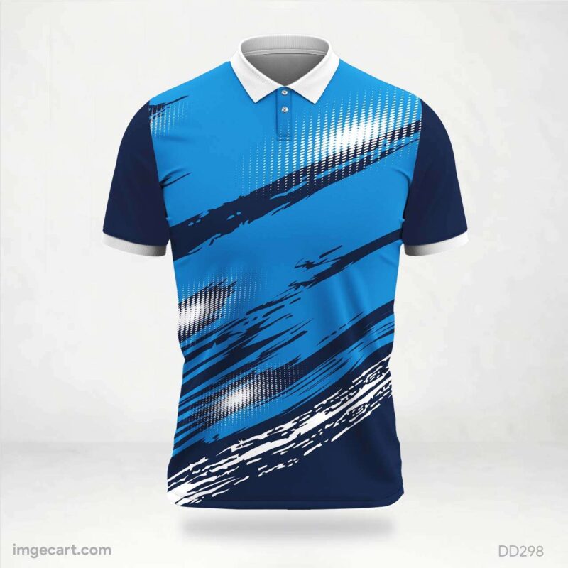 Blue and Navy Abstract Jersey Design