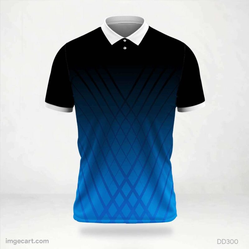 Black and Blue Gradient Men's Jersey Design