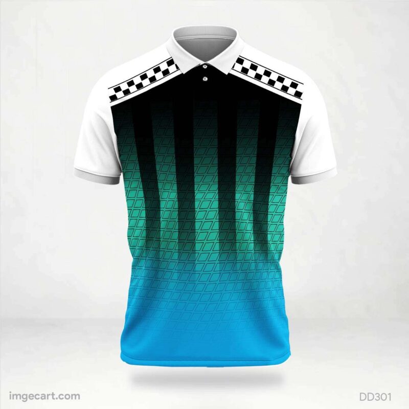 Black and Blue Gradient Men's Jersey Design