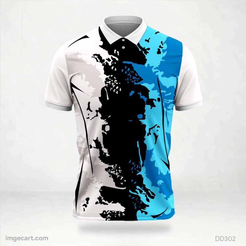 Black and Blue Abstract Splatter Men's Jersey Design