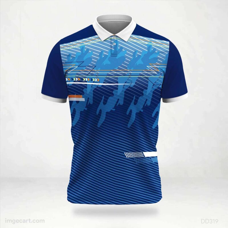 Abstract Blue Sports Jersey design