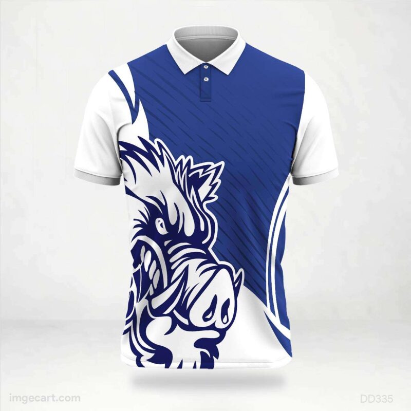 Blue and White Boar Jersey design
