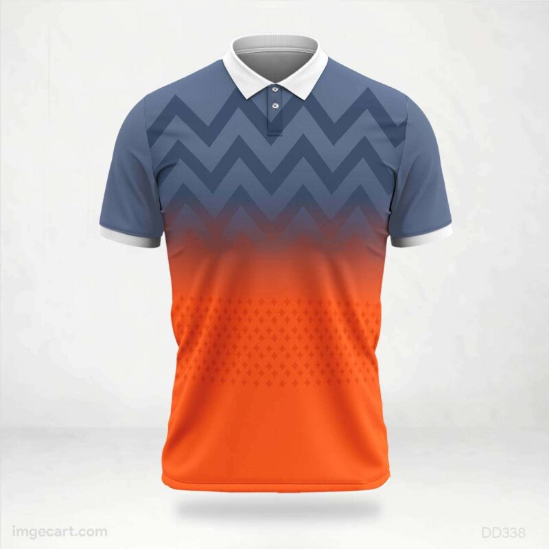 Blue and Orange Chevron Jersey design