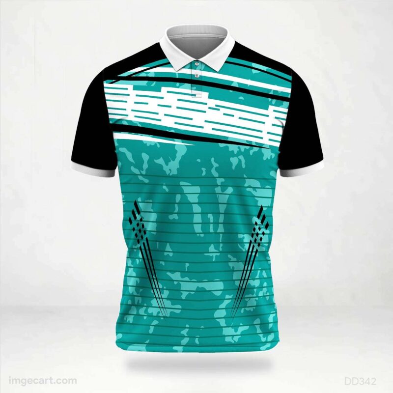 Teal and Black Abstract Jersey design