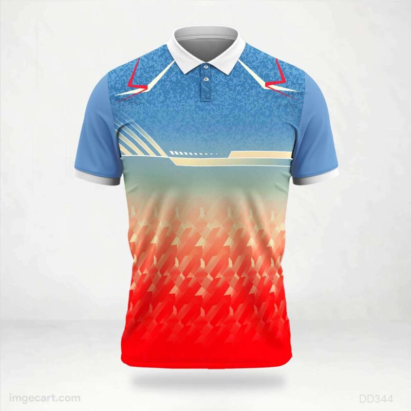 Blue to Red Abstract Jersey design