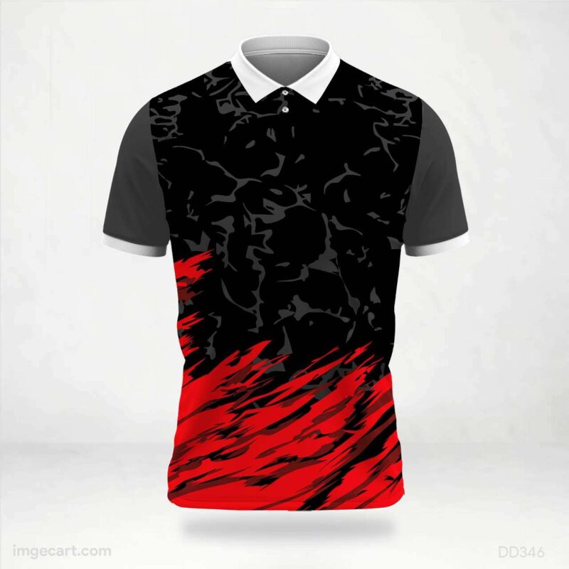 Red and Black Abstract Jersey design