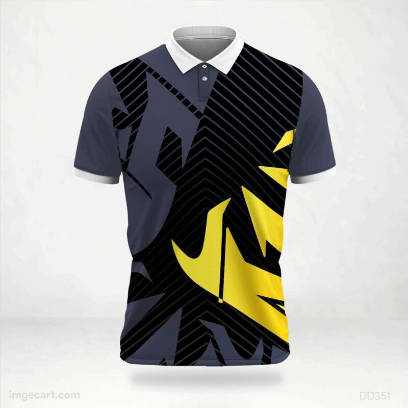 Black Grey and Yellow Abstract Jersey design