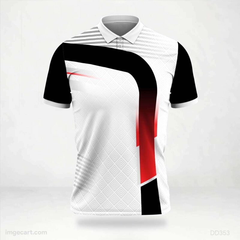 Black White and Red Modern Jersey design