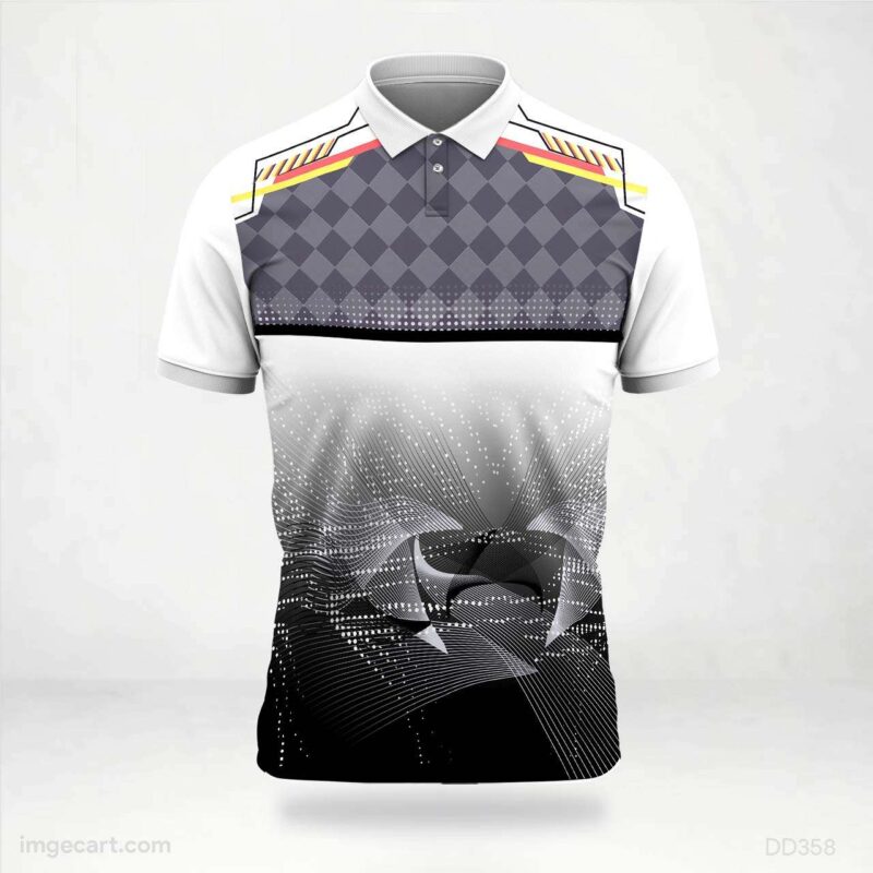 Grey and White Abstract Jersey design