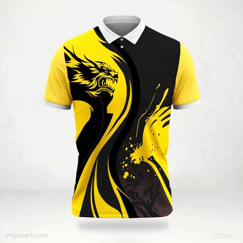 Black and Yellow Dragon Jersey design