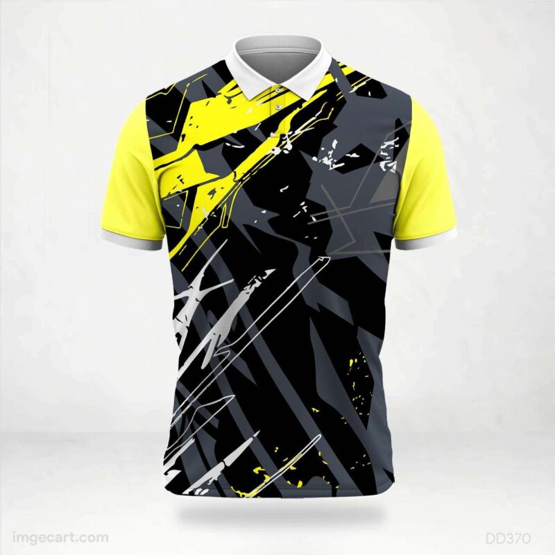 Black Grey and Yellow Abstract Jersey