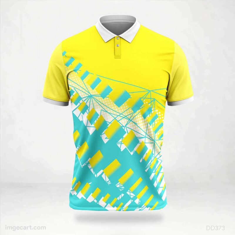 Yellow and Blue Diagonal Stripe Jersey