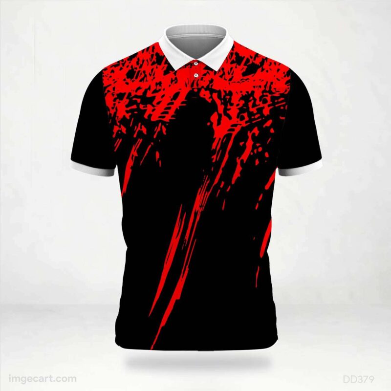 Red and Black Abstract Jersey