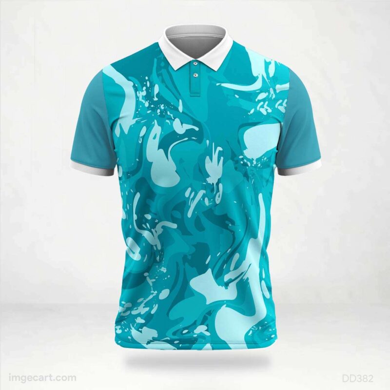 Aqua Blue Abstract Jersey