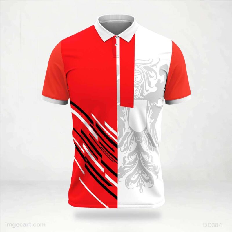 Red and White Half-and-Half Jersey