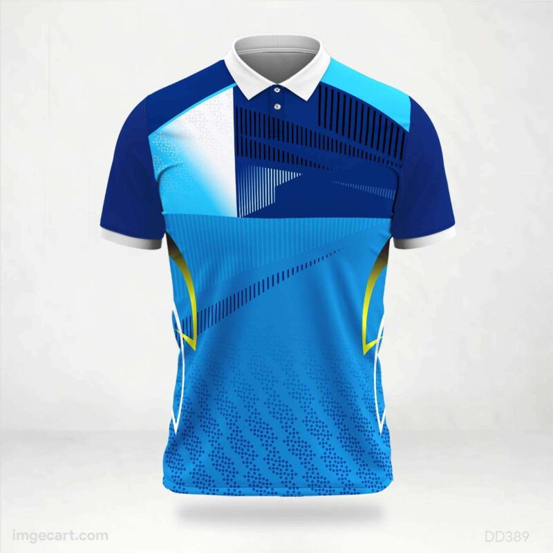 Blue and White Modern Jersey