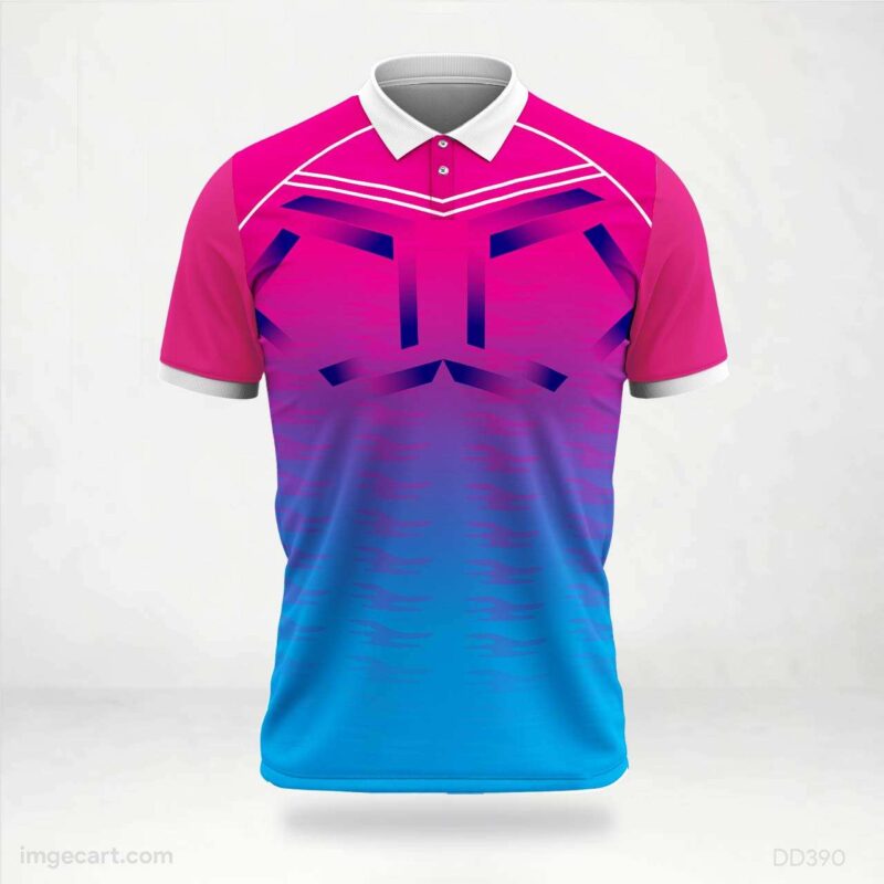 Pink and Blue Gradient Jersey