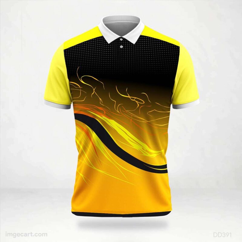 Yellow and Black Abstract Jersey