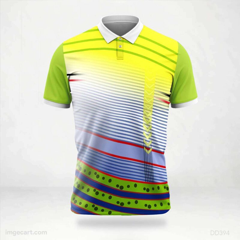 Yellow Green and Blue Stripe Jersey