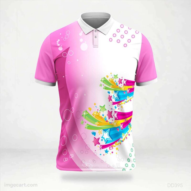 Pink and White Starburst Jersey