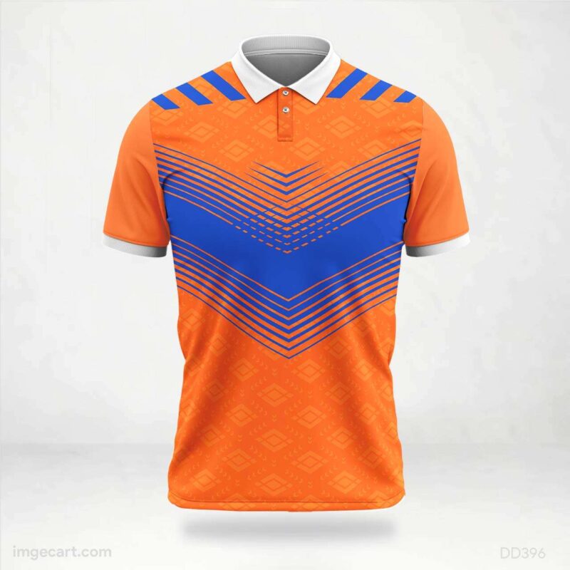 Orange and Blue Chevron Jersey