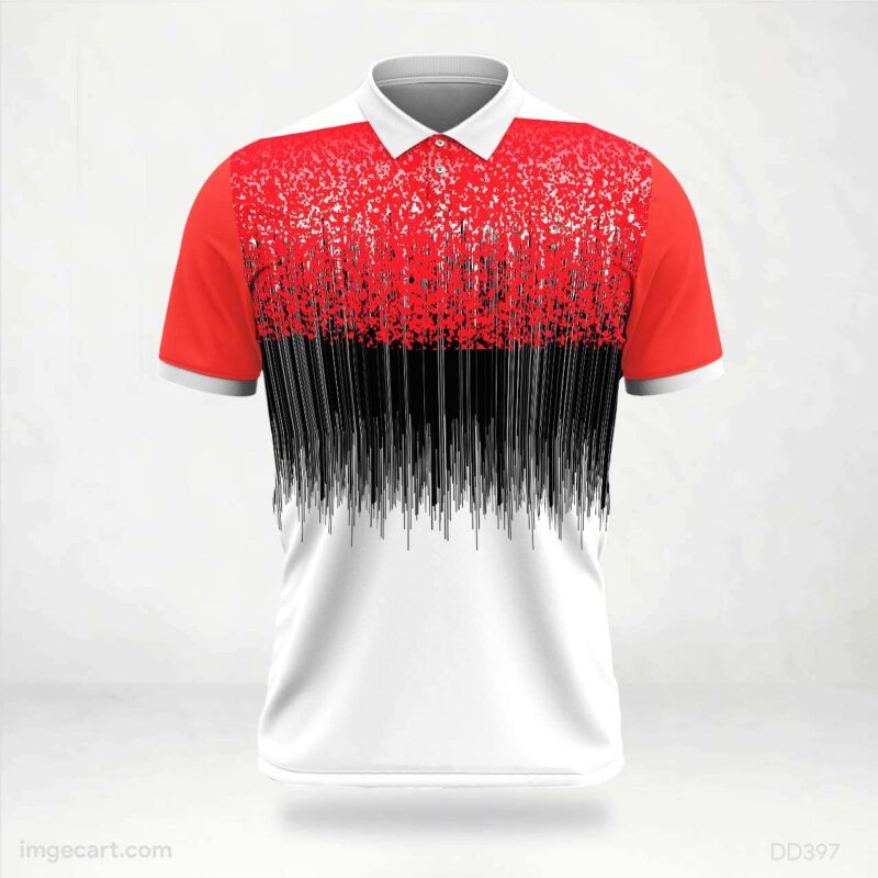 Red Black and White Gradient Jersey