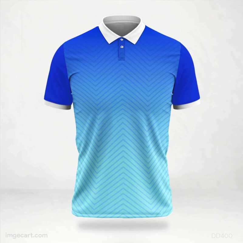 White Peach and Blue Cricket Jersey