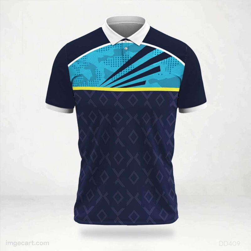 Navy and Teal Pattern Jersey Design