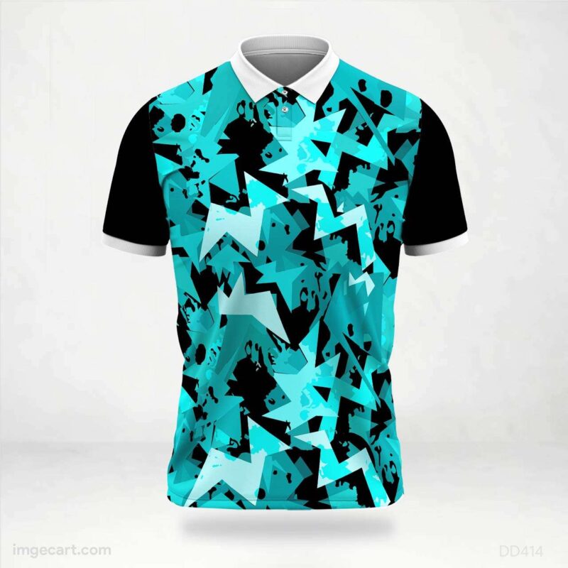 Teal and Black Starburst Jersey Design