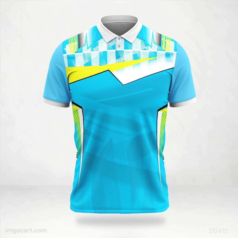 Light Blue and Yellow Graphic Jersey Design