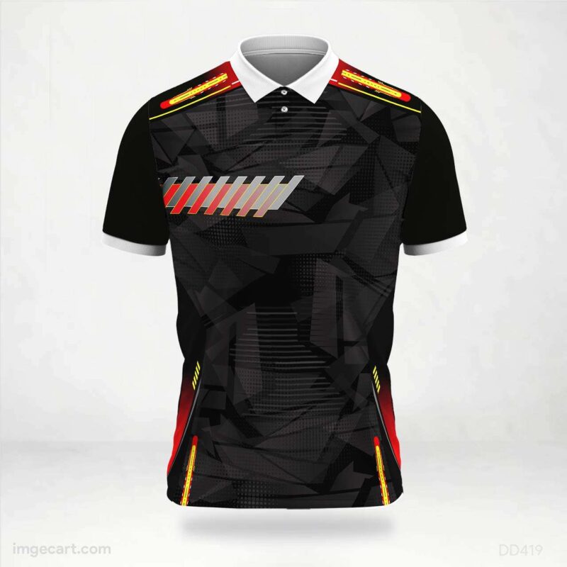 Black and Red Tech Jersey Design