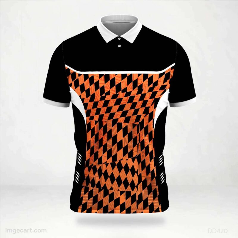 Black and Orange Diamond Jersey Design