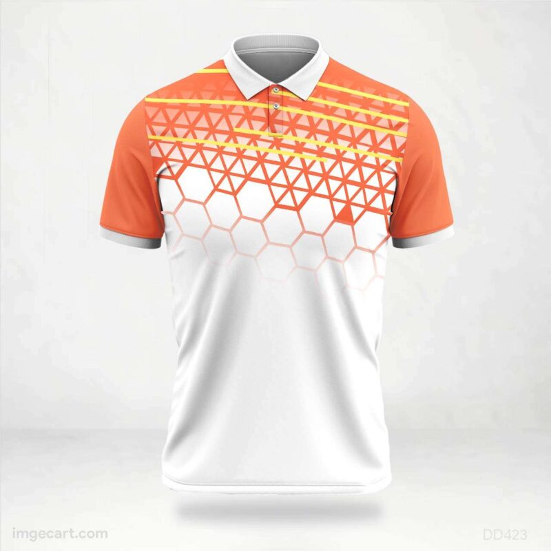 Orange and White Geometric Jersey Design