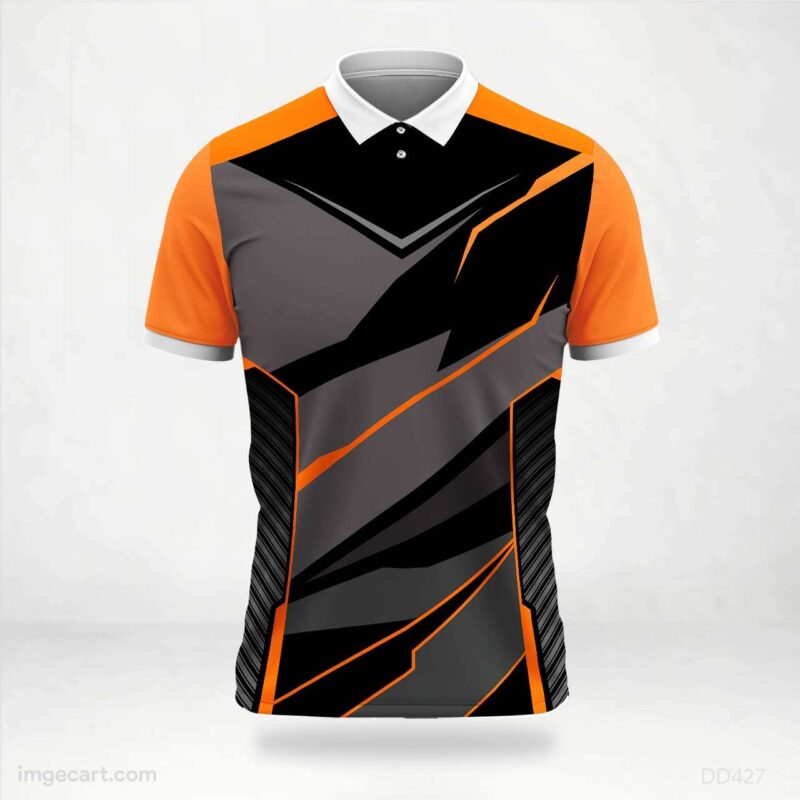 Orange and Black Abstract Jersey Design