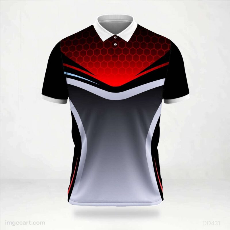 Red and Grey Hexagon Jersey Design