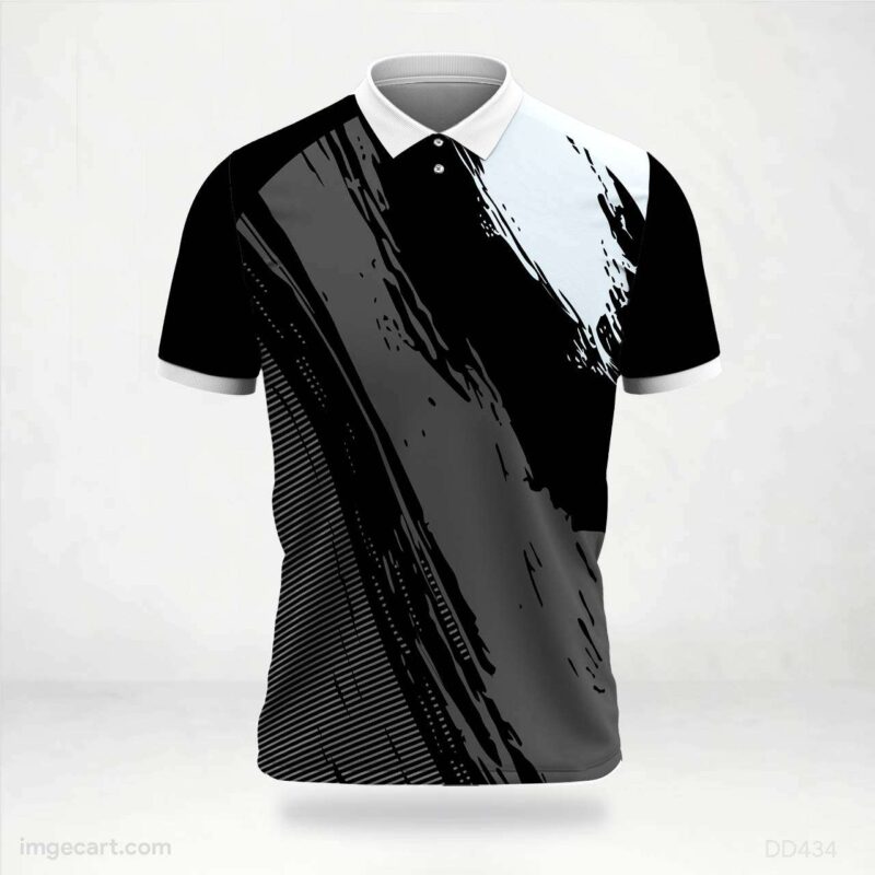 Black and White Brushstroke Jersey Design
