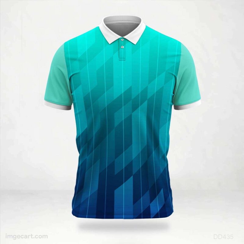 Teal and Blue Geometric Jersey Design