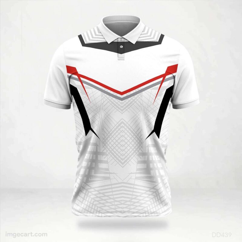 White and Red Modern Jersey Design